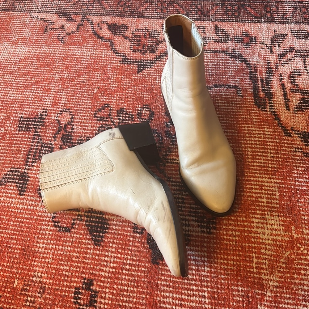 Rag & Bone White Leather Rover Booties - Picture 6 of 13